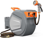 Auto Rewind Retractable Hose Reel, Wall Mounted with 180° Swivel, Multi-Function Spray Nozzle for Outdoor Watering - Image 7