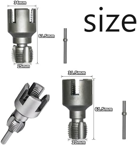 Pipe Thread Cutting Tool, Electric Drill Compatible Pvc Pipe Threader Kit, Thread Trimming and Angle Bolt Repair Tool, Garden Hose Thread Die, 1/2", 3/4" (A+B) - Image 7