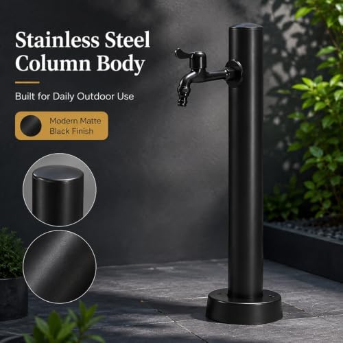 Stainless Steel Garden Water Column Faucet Post, Freestanding Hose Stand - Image 3