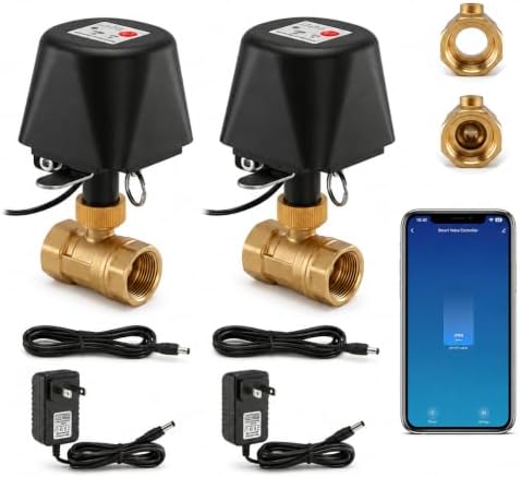 Smart WiFi Water Valve, Brass Motorized Ball Valve with Timer & App Remote Control, Alexa/Google Home Compatible, Ideal for Garden Sprinkler, Pool Filling, Greenhouse & Hydroponics, 3/4" NPT by CREECHWA