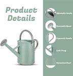 1 Gallon Watering Can for Plants, Watering Cans for Indoor&Outdoor Gardening, Galvanized Steel Watering Pot with Removable Spout, Metal Water Can with Ergonomic Movable Handle(Cream Green) - Image 4