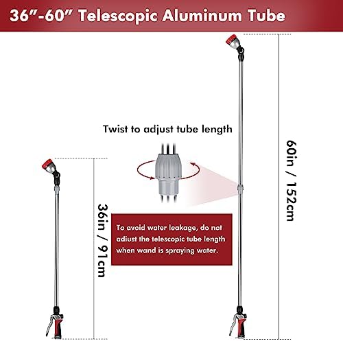 RESTMO Long Telescopic Watering Wand for Garden Hose, 36”-60” Garden Wand - Image 2