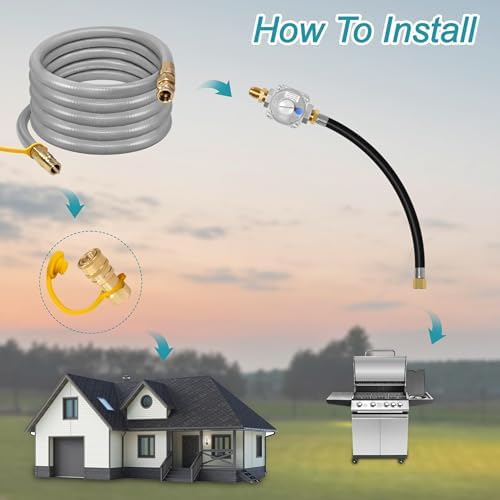 10FT Propane to Natural Gas Conversion Kit Compatible with Weber Genesis, Genesis II, Spirit, Spirit II, Convert LPG Grills to NG, Includes 1/2" Natural Gas Hose with Gas Regulator and Orifice - Image 5