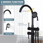 Generic Standing High Flow Shower Faucets with Hand Sprayer Gooseneck - Image 2