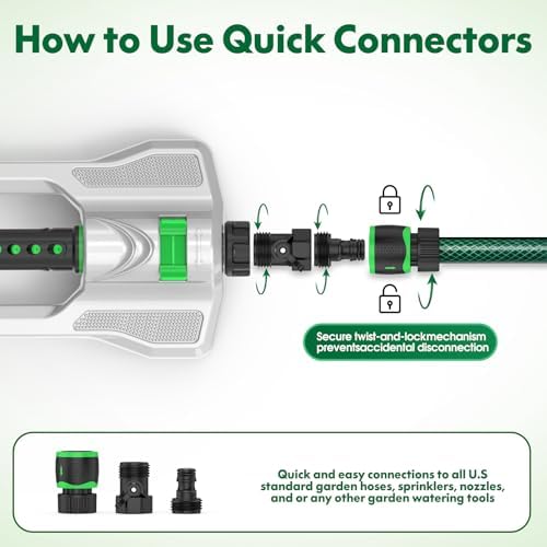 Heavy Duty Oscillating Sprinkler for Yard, Metal Base, 19 Nozzles - Image 7