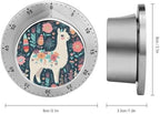 Mechanical Kitchen Timers for Cooking,Cute Llama Floral Printed 60 Minute Magnetic Countdown Timer,Cute Cooking Timers with Alarm,Stainless Steel Time Timer Manual No Batteries Required - Image 2