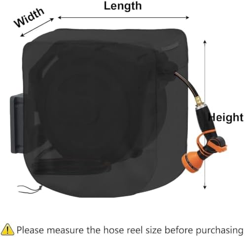 Retractable Hose Reel Cover for Coxreels P-LPL-430-AL, 600D Oxford Outdoor Cover, with Side Opening and Drawstring Hem for Wall Mounted Garden Hose Reels,Grey - Image 6