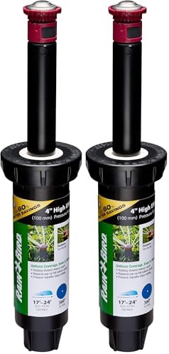Rain Bird 22SAFPROPR Pressure Regulating (PRS) High-Efficiency Pro Rotary Sprinkler, 360° Full Pattern, 17' - 24' Spray Distance, 4" Pop-up Height (Pack of 2) by RainBird