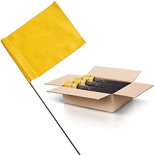 Yellow Marking Flags 1000 Pack - 4x5x15 Inch Yellow Flags for Yard - Markers For Lawn, Irrigation, Landscaping, Survey & Sprinkler Head Marking by ACESupply
