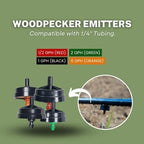 100 Pack - Netafim Woodpecker Drip Irrigation Emitters – Sturdy, Reliable, and Clog-Resistant Emitters for Precision Watering | Pressure Compensating | (1 GPH (Black)) - Image 5