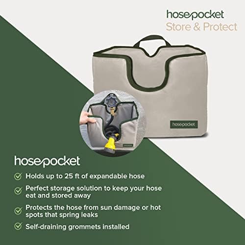 Expandable Garden Hose Holder by Hose Pocket – Store Your Expandable Garden Hose Neatly and Simply – Size Small Designed for 25-50 ft. Hose (Small) - Image 3