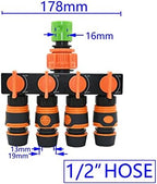 Garden Plumbing Hose Adapter Female 1/2" 3/4" 1" Turn 1/2 3/4 Hose 4 Way Garden Faucet Hose Manifold 16MM 20MM Shunt Four-outlet Irrigation Valve (Color : White) - Image 5