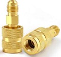 2‑Pack Low Loss Fittings HVAC, 1/4" Male‑Female Brass Refrigerant Adapter by Unknown