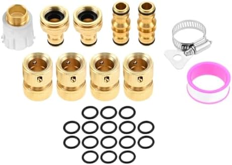 9 Pcs Brass Garden Hose Tap Quick Connector Pipe Fitting Kit for Outdoor Tap Connector Connecting Nozzles/Hoses/Pipes/sprinklers - Image 4