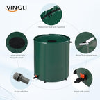 VINGLI 66 Gallon Collapsible Rain Barrel, Portable Water Storage Tank, Rainwater Collection System Downspout, Water Catcher Container with Filter Spigot Overflow Kit - Image 2