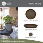 The HC Companies Round Prima Flower Pot Saucers - Plastic Plant Saucer for Outdoors & Indoors - Traditional Plant Pot Trays for Water Drainage -Durable Plant Tray (21-inch Chocolate, Pack of 1) - Image 2