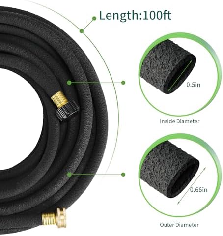 TLGREEN 100ft 1/2" Heavy-Duty Soaker Hose Kit with Solid Brass Connectors - Image 2