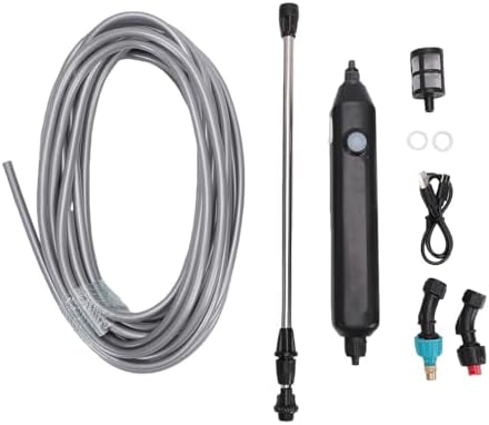 Pssopp Garden Sprayer Wand Battery Powered Hose Nozzle with Telescopic Stainless Steel Rod 35.04in Interchangeable Nozzles and 32.81ft Hose for Gardening Cleaning (Type 1 10m) - Image 6