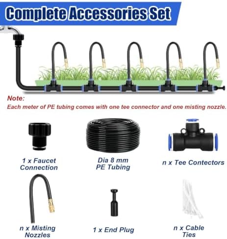 Bendable Misting Irrigation System with Adjustable Nozzles & Flexible Hose - Image 7