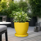 Eightpot Plant Drip Trays, 11.4 Inch Plant Saucers for Indoors, Ceramic Plant Saucers for Outdoors, Round Plants Plates to Catch Water, Boho Decorative Plants Dishes to Catch Water, Yellow - Image 4