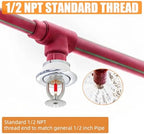 6pc Fire Sprinkler Head Pendent Type, 155℉ Fire Sprinkler Heads 1/2" Inch Thread 68°C Quick Response Water Spray Down 1/2" NPT for Home/Commericial/Workshop/Residential Building (Pendent Type) (6) - Image 4