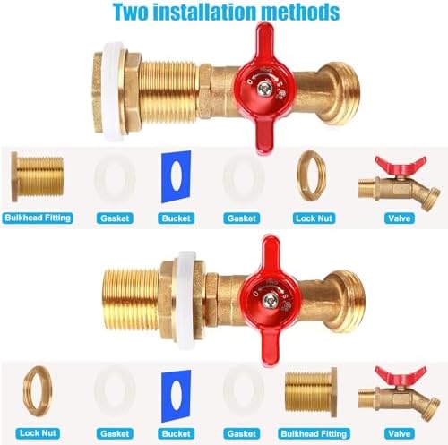Brass Rain Barrel Spigot Linking Connector Hose Kit - Image 7