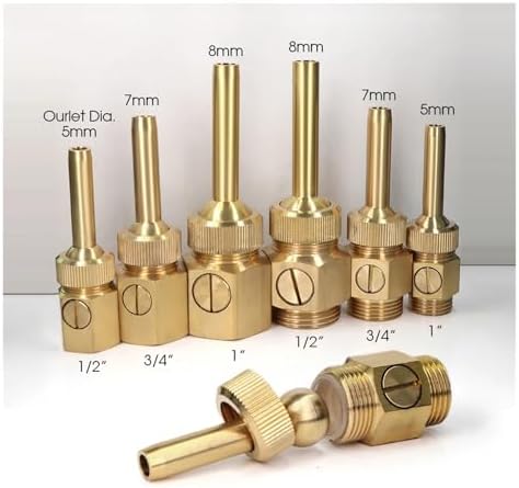 1 piece 1/2 3/4 1 Adjustable Brass Fountain Nozzle Built-in Valve Water Jet Straight Sprinkler(1I2 Inch male) - Image 6