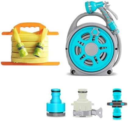 Retractable Garden Hose Reel with 9 Function Nozzle and Watering Set by Unknown