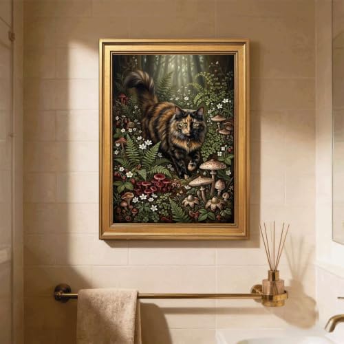 Gold Vintage Framed Still Life Wall Art, Moody Botanical Print - Image 5