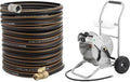 Giraffe Tools Garden Stainless Steel Heavy Duty Water Hose Reel Cart,200 ft of 1/2 Capacity and Hybrid Garden Hose 5/8" x 75ft,Male and Female Fittings with Shut off Valve by Unknown