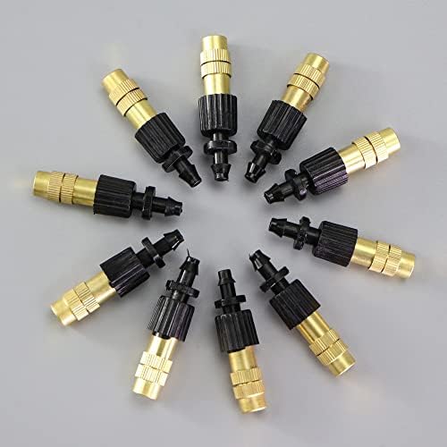 Copper Atomizer with 1/4 Inch Barb Adjustable Misting Spray Nozzle Brass Fog Sprinklers Gardening - Image 2