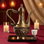 Menolana Brass Vessel Vintage Pot Copper Antique Decorative Relief Dragon Immortal Bird Handled Spout Suitable for Shelf Table Cabinet Display 12.5cmx15.5cm - Image 2
