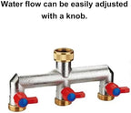 Brass Garden Hose Splitter Water Tap Distributor with Individual On/Off Valve 3/4in Threaded Adapter for Home, Garden, Outdoor(3-Way Adapter) - Image 4