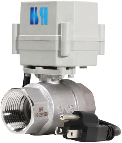 1 inch DN25 110-230VAC Normally Open Stainless Steel 304/CF8 Motorized Electrical Ball Valve With U.S. Plug by HSH-Flo