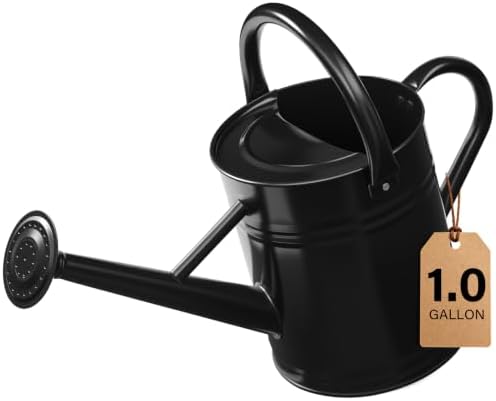 1 Gallon Watering Can for Outdoor&Indoor Plants，Black by Shopwithgreen