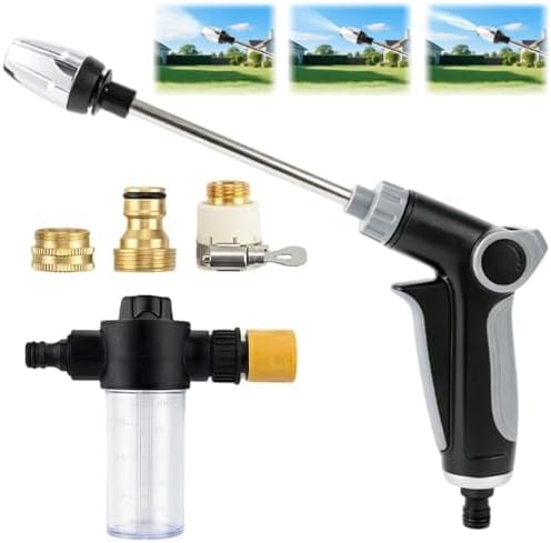 Turbo High Pressure Washer Gun, Heavy Duty Garden Hose Nozzle, Turn Any Hose into a High Pressure Water Cleaning Jet, Multi-Function Water Sprayer for Yard, Car, Pet Washing & Outdoor Cleaning by MISNINE