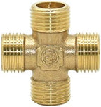 Garden Hose Quick Connect Male Thread 1/2 Inch Cross Joint Brass 4-way Manifold Threaded Joint Pipe 10Pcs (Color : Gold) - Image 3