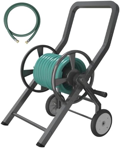 Artigarden Garden Hose Reel Cart with Wheels, Outdoor Water Hose Cart Black by Artigarden