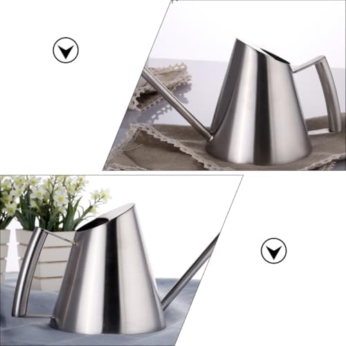 TIDTALEO Stainless Steel Watering Pot Garden Planting Tool 1500ml Metal Watering Can with Long Spout for Indoor and Outdoor Flowers - Image 3