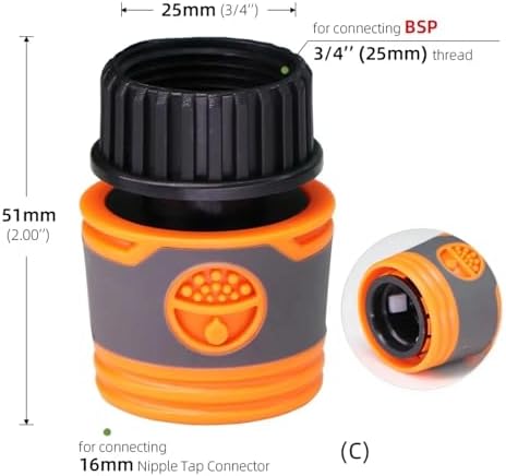 6PCS Water Hose Quick Connectors with Shut Off Valve for Garden Irrigation System - Image 2