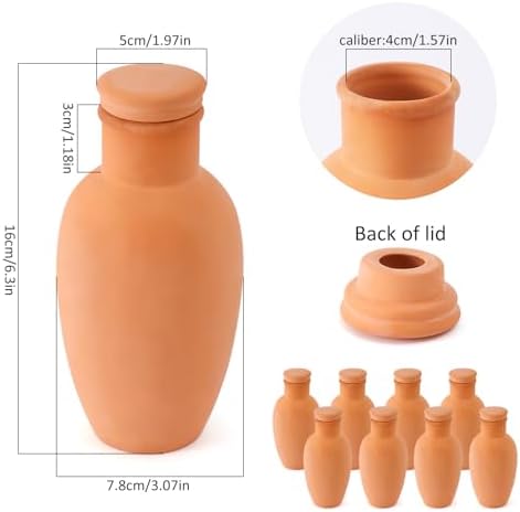 Ollas 8pcs 3.1 * 6inch Watring Can Pot Terracotta Self Watering Planter Insert Vacation Plant Care Olla Watering Terra Cotta Clay Irrigation Globes - Image 2
