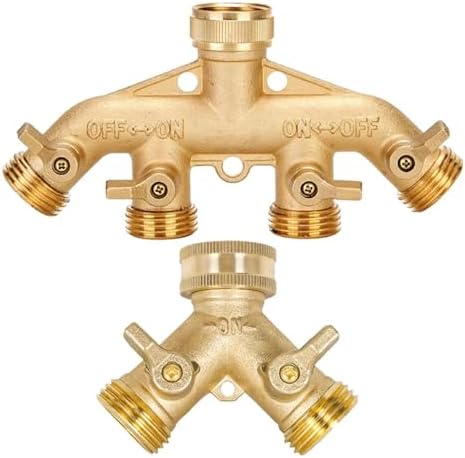 3/4 Inch 2/4-Way Brass Garden Hose Splitter Tap Y-Type Watering Connector Distributor for Outdoor Faucet(AdapterEU) - Image 5
