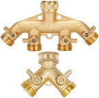 3/4 Inch 2/4-Way Brass Garden Hose Splitter Tap Y-Type Watering Connector Distributor for Outdoor Faucet(4wayEU) - Image 5