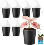 6 inch self Watering Pot with Clear Nursery Pot Inside,Black,6pack by TineDew