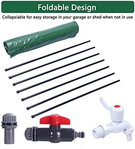 Rain Barrel, 100 Gallon Collapsible Rain Barrel, Portable Water Storage Tank, Rainwater Collection System Downspout, Water Catcher Container with Filter Spigot Overflow Kit - Image 4