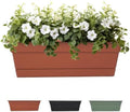 Bloem Dura Cotta Window Box Planter: 30" - Terra Cotta - Large Box with Tray, Weatherproof Resin Box, Removable Tray for Indoor & Outdoor Use, Gardening, 4 Gallon Capacity by Bloem