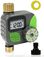 Brass Sprinkler Timer, IP55 Programmable Hose Water Timer with 3 Watering Program, Digital Watering System with Rain Delay & Manual Override, for Garden, Lawn, Yard Care - Green by Unknown