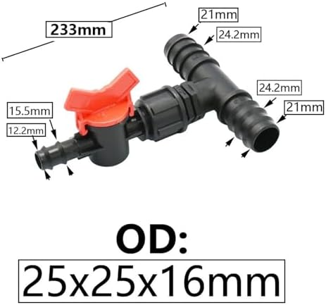 16/20/25mm Garden Hose Splitter Tee Reducer Barb Connector Tap Valve 1/2 3/4 1" 3-way Water Tube Fitting Drip Irrigation System(B) - Image 5