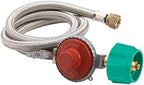 Bayou Classic M5HPR-1 Hose/Regulator Assembly - 48 in Stainless Braided LPG, 10 PSI, 3/8 in Flare by BayouClassic%C2%AE