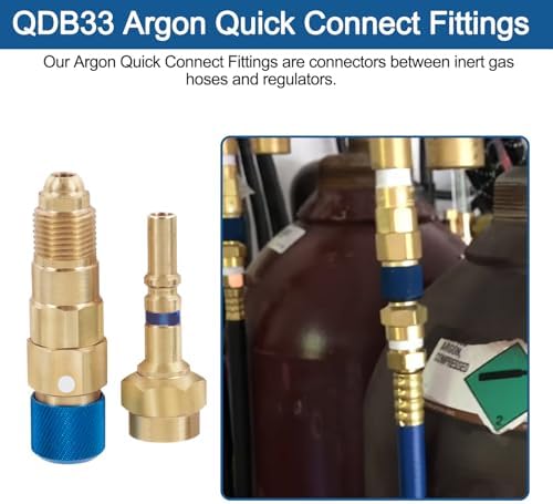 QDB33 Argon Hose Quick Connect Fittings, Argon Inert Gas Hose Fittings,Gold - Image 2